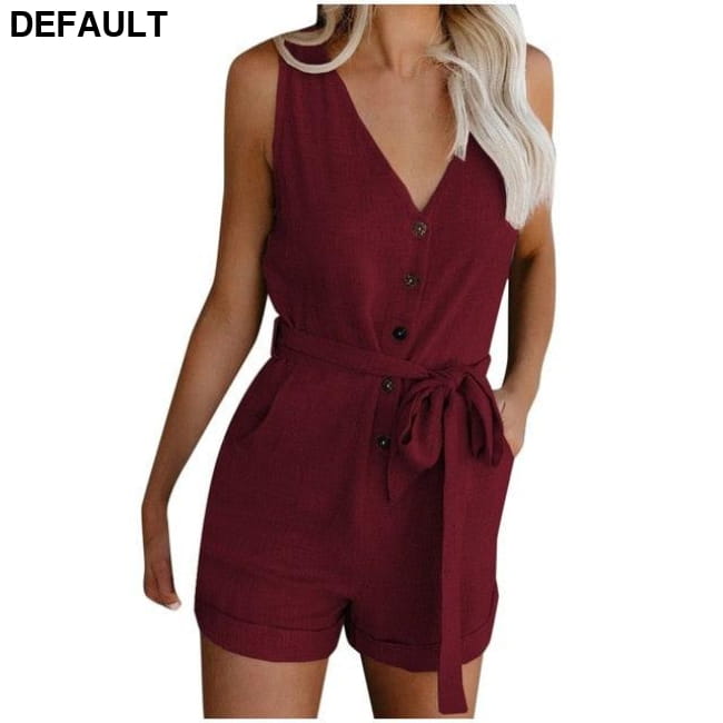 Combishort Femme Plus Size Button Jumpsuit Women Casual V E / S / United States Jumpsuits & Rompers Best Selling