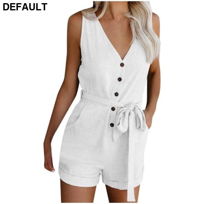 Combishort Femme Plus Size Button Jumpsuit Women Casual V F / S / United States Jumpsuits & Rompers Best Selling