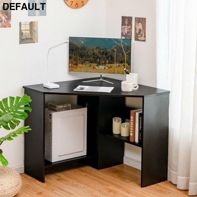 Corner Computer Desk Triangle Writing Workstation Black / US Home TV Stands Entertainment Centers &