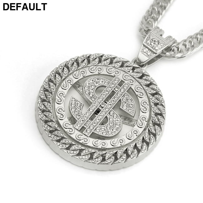 Costume Gold Chain for Men Hip Hop Diamond Dollar Pendant Silver / CN Necklaces Sterling