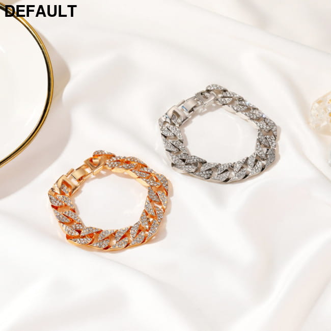 Cuban Thick Link Chain Bracelet Punk Luxury Crystal Women Bracelets Best Selling Products