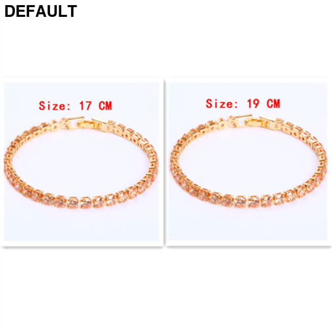 Cubic Zirconia Tennis Bracelets Iced Out Chain Crystal Champagne / 17cm and 19cm Women Best Selling Products