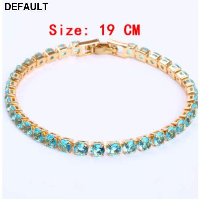 Cubic Zirconia Tennis Bracelets Iced Out Chain Crystal Green / 19cm Women Best Selling Products