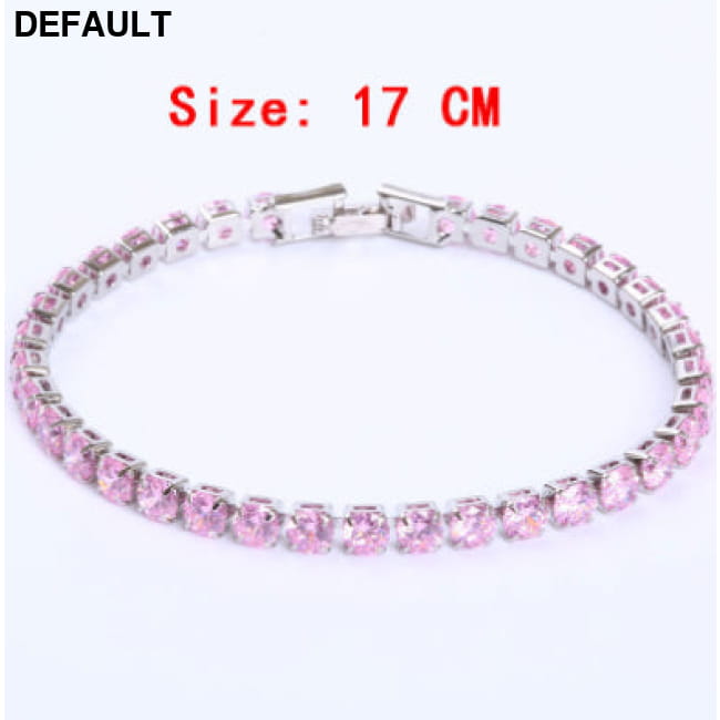 Cubic Zirconia Tennis Bracelets Iced Out Chain Crystal Purple / 17cm Women Best Selling Products