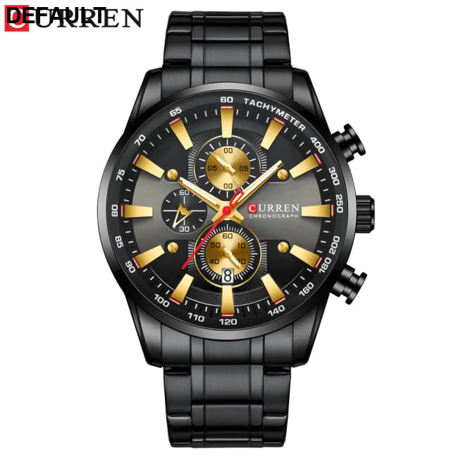 Curren 8351 Men’s Waterproof Quartz Watch with Calendar Black Shell Men Watches Best Selling Products