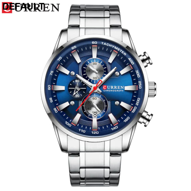 Curren 8351 Men’s Waterproof Quartz Watch with Calendar White Shell Blue Men Watches Best Selling Products