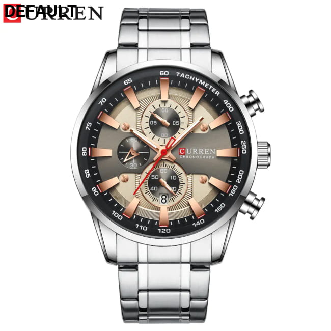 Curren 8351 Men’s Waterproof Quartz Watch with Calendar White Shell Gray Men Watches Best Selling Products