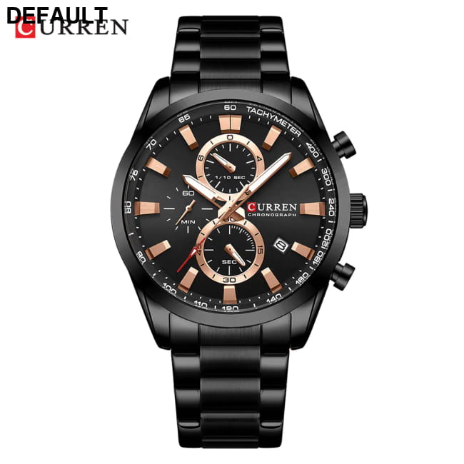 Curren 8445 Men’s Quartz Watch with Calendar and Steel Band Black Shell Men Watches Best Selling Products Classic