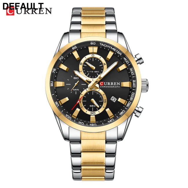 Curren 8445 Men’s Quartz Watch with Calendar and Steel Band Golden Black Men Watches Best Selling Products Classic