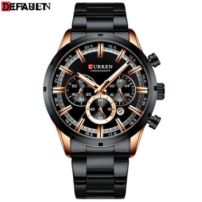 Curren Men’s Watch Blue Dial Stainless Steel Band Date Mens black / CHINA Men Quartz Watches Best Selling Products