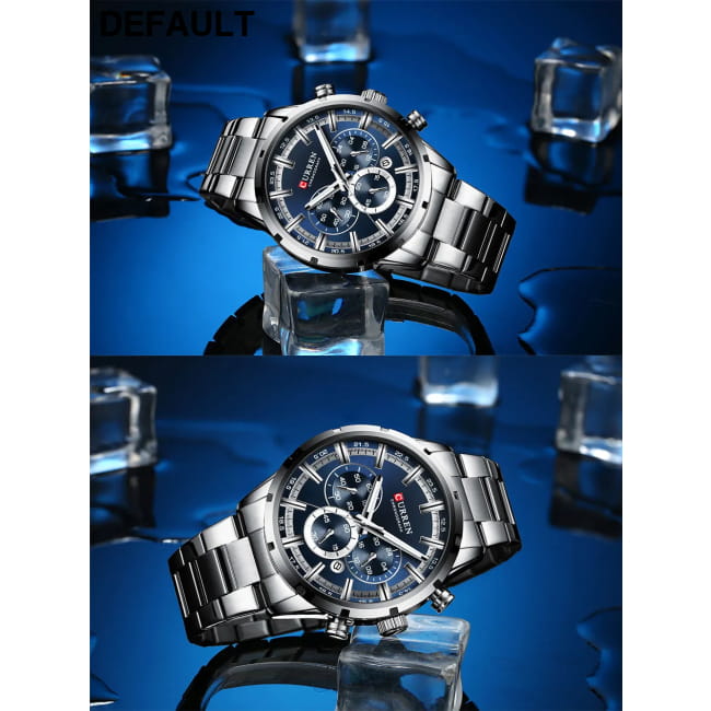 Curren Men’s Watch Blue Dial Stainless Steel Band Date Mens Men Quartz Watches Best Selling Products