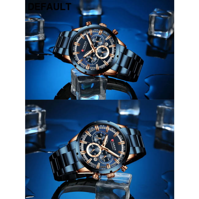 Curren Men’s Watch Blue Dial Stainless Steel Band Date Mens Men Quartz Watches Best Selling Products