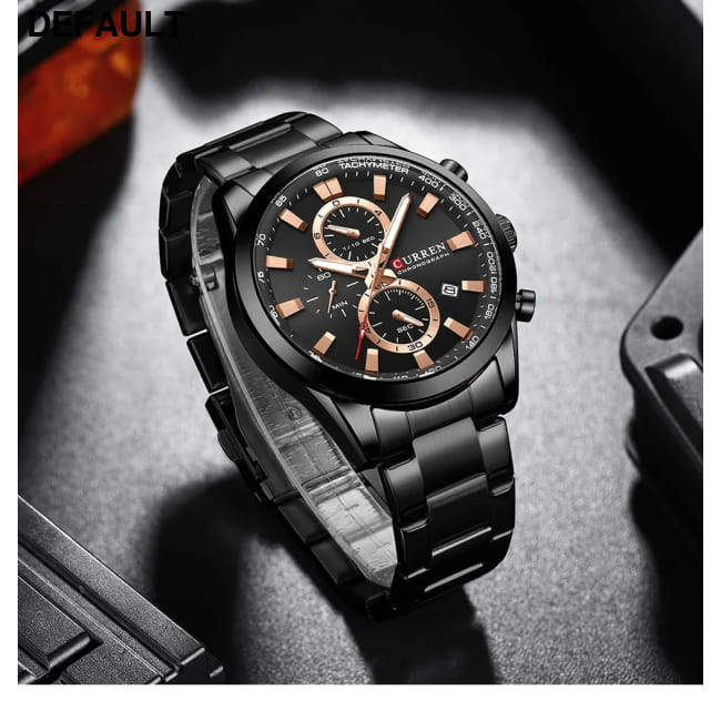Curren Quartz Chrono Sport Watch with Stainless Steel Bracelet Men Watches