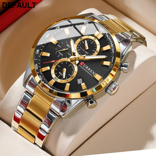 Curren Quartz Chrono Sport Watch with Stainless Steel Bracelet Men Watches