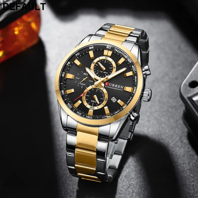 Curren Quartz Chrono Sport Watch with Stainless Steel Bracelet Men Watches