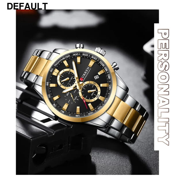 Curren Quartz Chrono Sport Watch with Stainless Steel Bracelet Men Watches