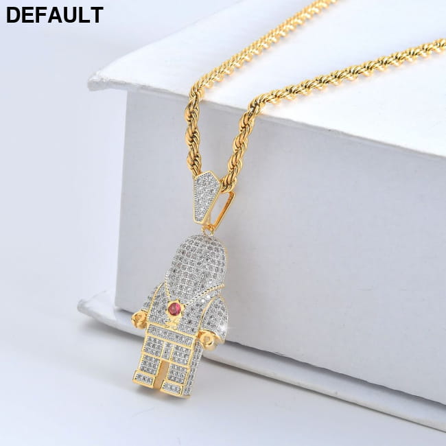 Cute Astronaut Spaceman Pendant Micro-set Zircon BESDZ0172 / CN Men Necklaces Sterling Silver