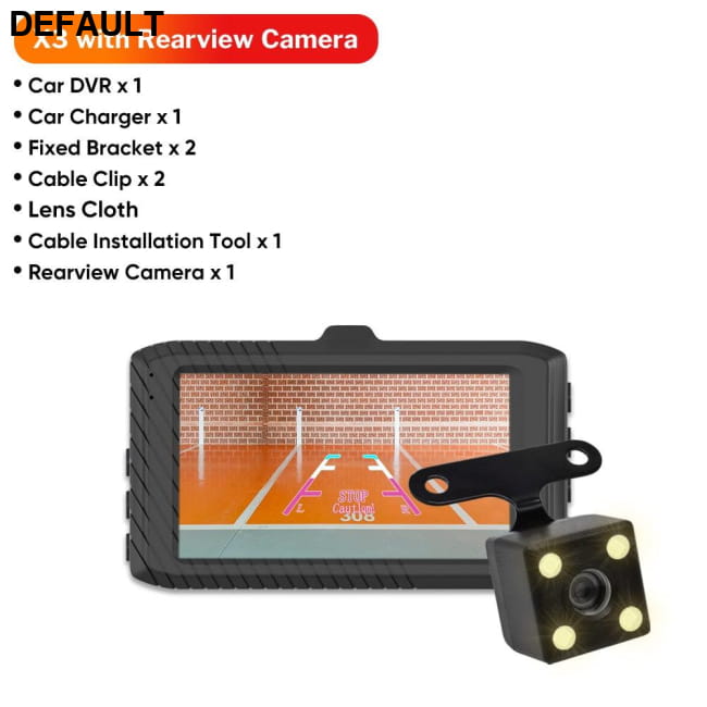 Deelife Car DVR 1296P Video Recorder Dash Cam With Rearview Camera / China / 32G Cameras