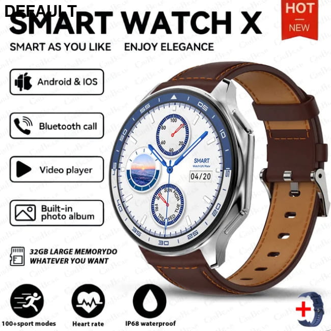 DT Watch X smartwatch with 4G large memory local music brown belt / For OPPO Men Sport Watches Smart