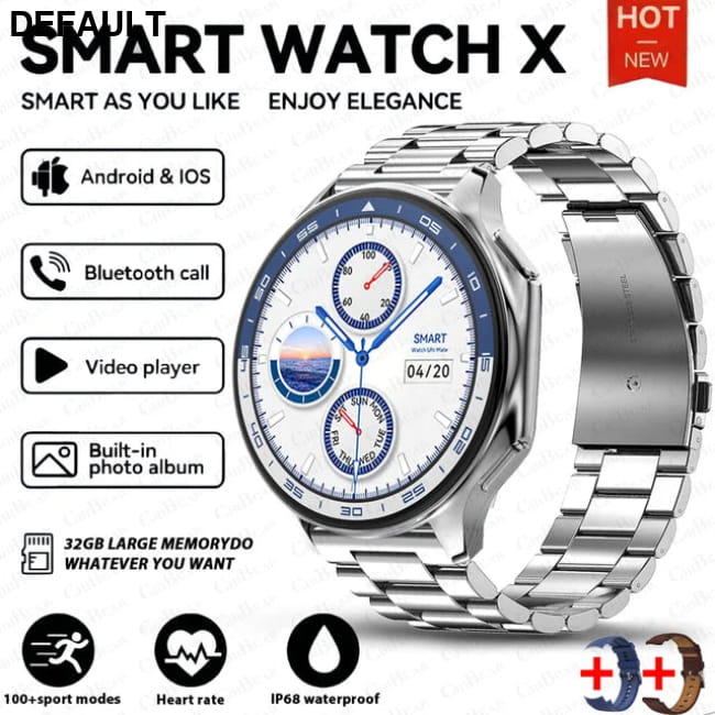 DT Watch X smartwatch with 4G large memory local music Silver steel / For OPPO Men Sport Watches Smart
