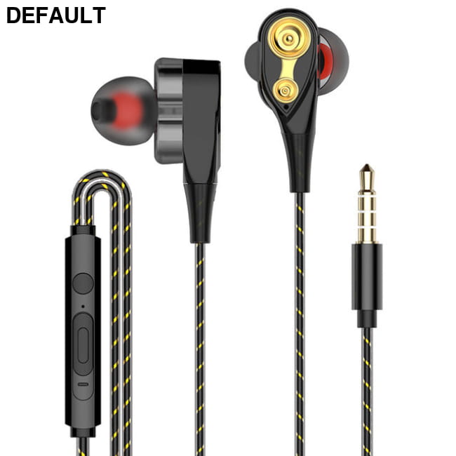 Dual Drive Stereo Wired Earphone In ear Headset Earbuds Black Electronics