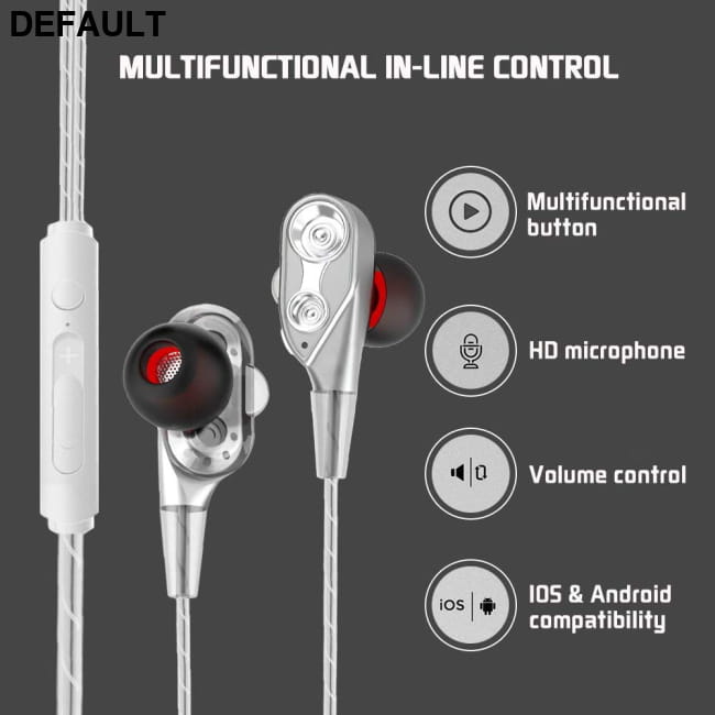 Dual Drive Stereo Wired Earphone In ear Headset Earbuds Electronics