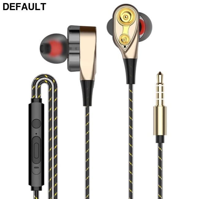 Dual Drive Stereo Wired Earphone In ear Headset Earbuds Gold Electronics