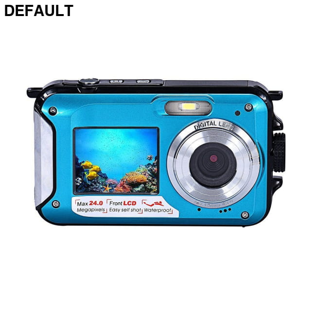 Dual-screen waterproof HD digital camera Blue Cameras Compact