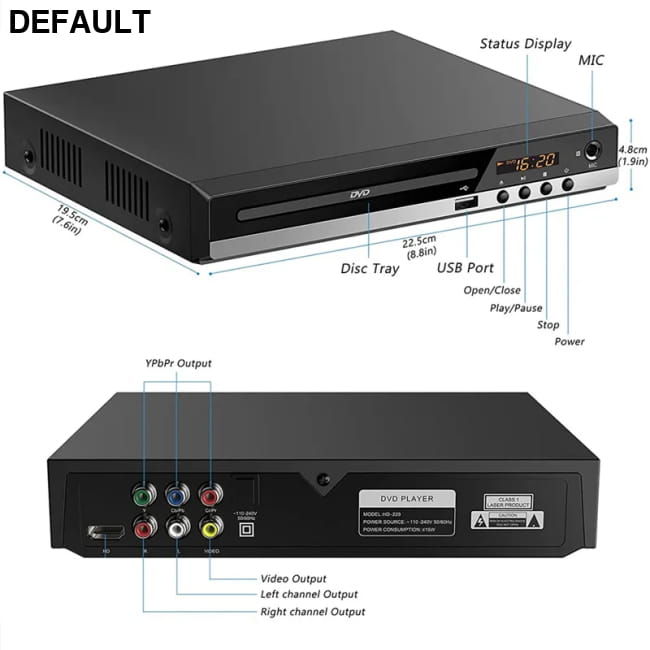 DVD Player High-defination 1080P Home Box For TV Players & Blu-ray