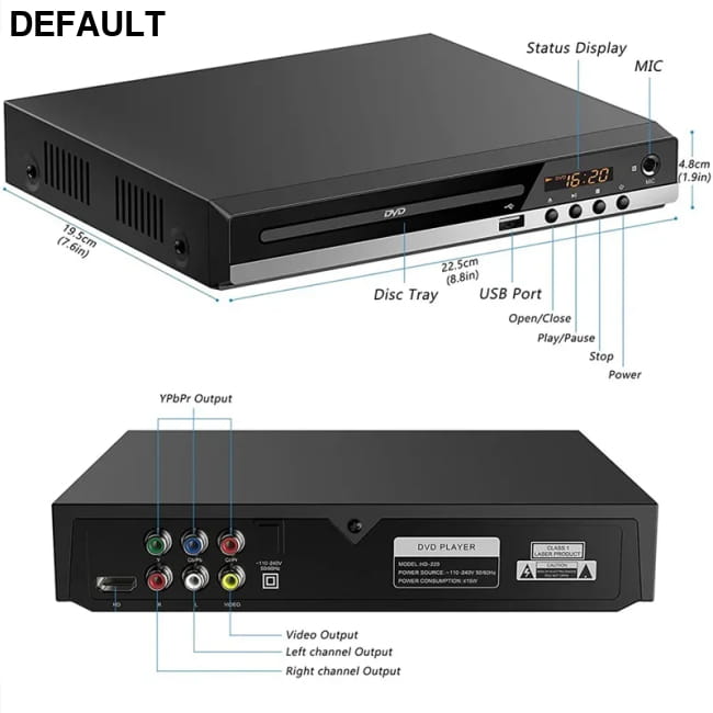 DVD Player High-defination 1080P Home Box For TV Players & Blu-ray