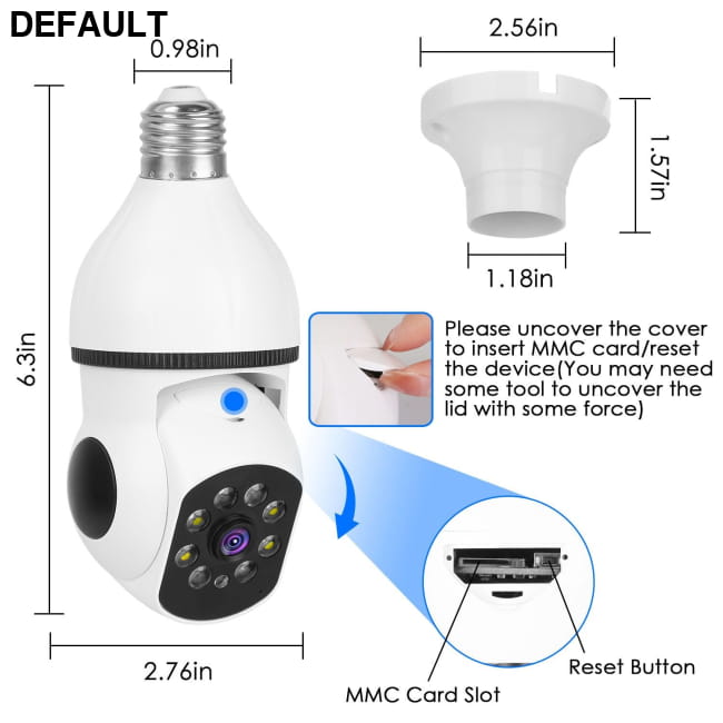 E27 WiFi Bulb Camera 1080P FHD IP Pan Tilt Security Home Surveillance Cameras