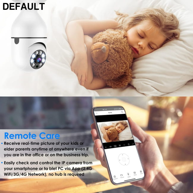 E27 WiFi Bulb Camera 1080P FHD IP Pan Tilt Security Home Surveillance Cameras