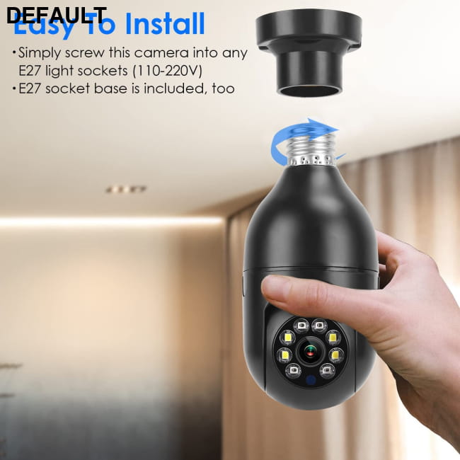 E27 WiFi Bulb Camera 1080P FHD IP Pan Tilt Security Home Surveillance Cameras