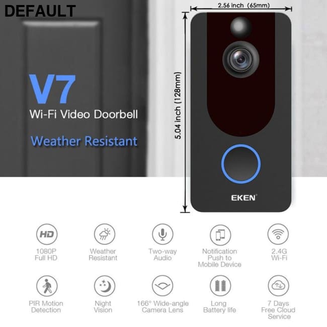 EKEN V7 HD 1080P Smart WiFi Video Doorbell Camera Visual Intercom Night vision IP Door Bell Wireless Security Home