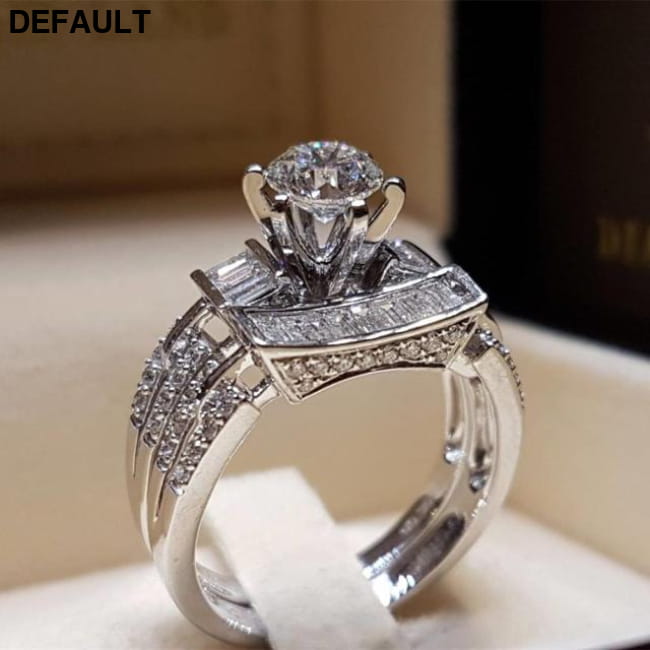 Elegant Wedding Ring Set For Woman Cubic Zirconia vintage Sterling Silver Rings