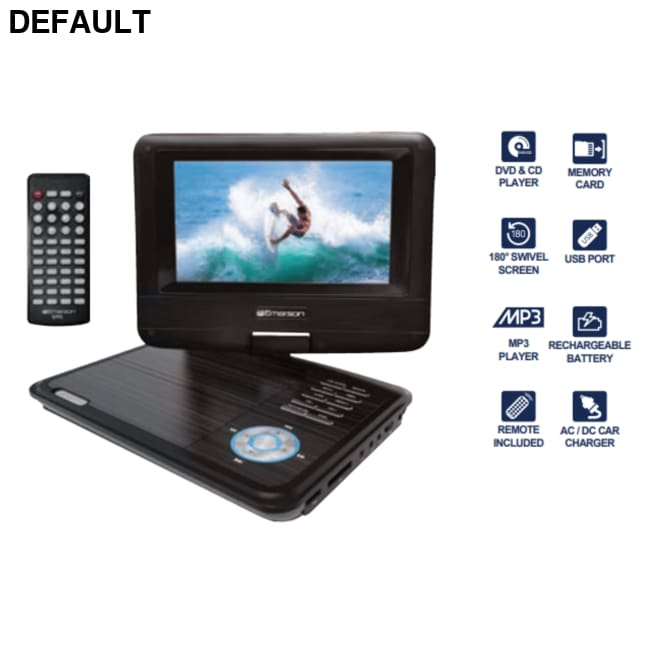 Emerson 7-Inch DVD Player with Built-in Speaker Black / US Portable dvd Players Best Selling Products Audio Accessories