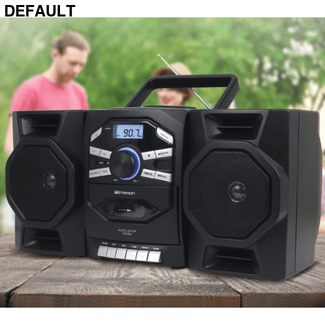 Emerson Portable CD & Cassette Stereo Boombox with AMFM Black Players