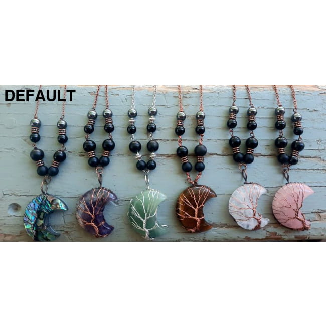 EMF 5G Shielding Silver Necklace Crescent Moon Tigers Eye Sterling Necklaces