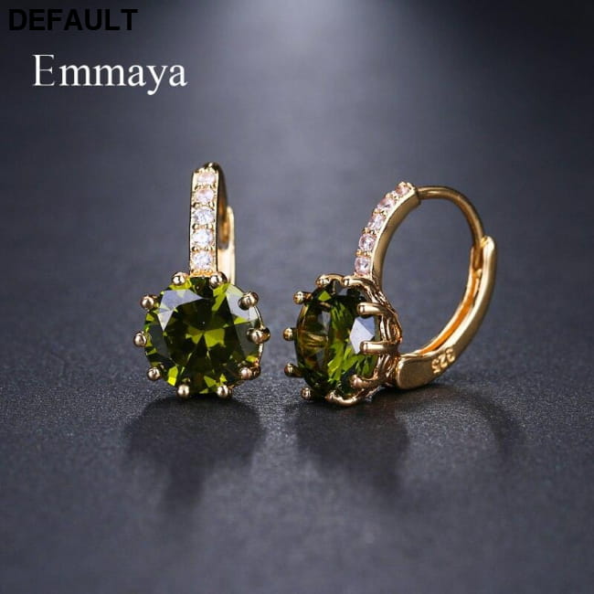 EMMAYA Stud Earrings Fashion Shimmery AAA CZ Sterling Silver