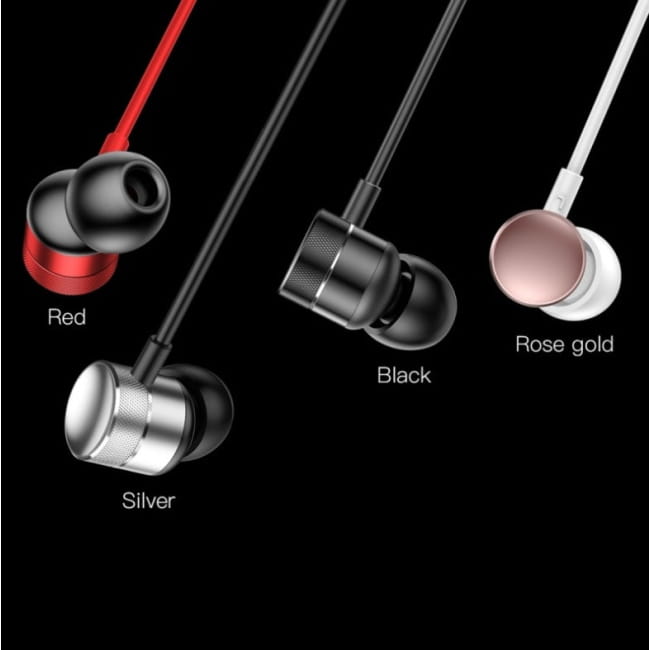 Encok H04 Wired Headphones 3.5mm Stereo Music Rose gold Earbuds In-Ear