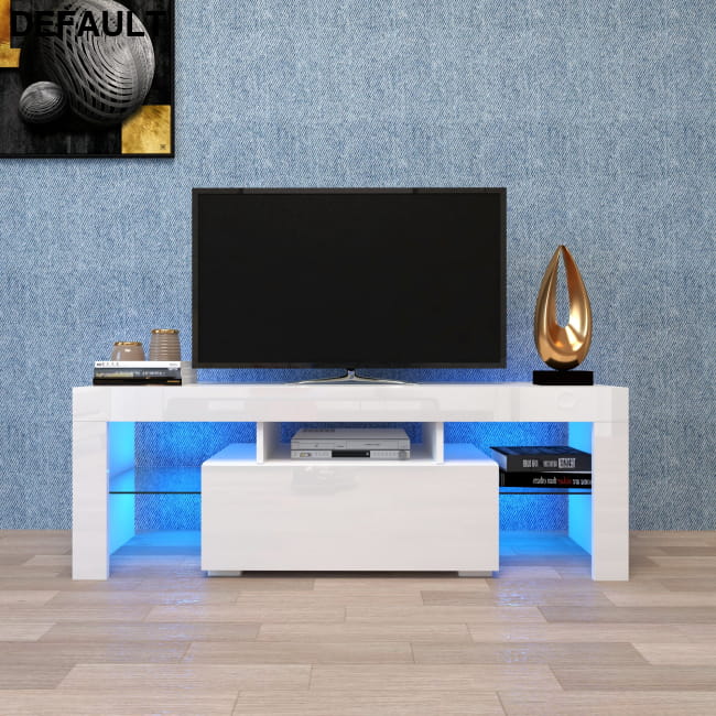 Entertainment TV Stand Large Base WHITE / US Home Stands Centers &