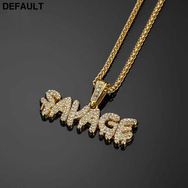 European and American hip-hop Long Necklace savage letter Men Necklaces Best Selling Products