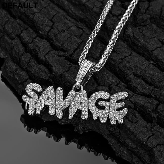 European and American hip-hop Long Necklace savage letter Men Necklaces Best Selling Products