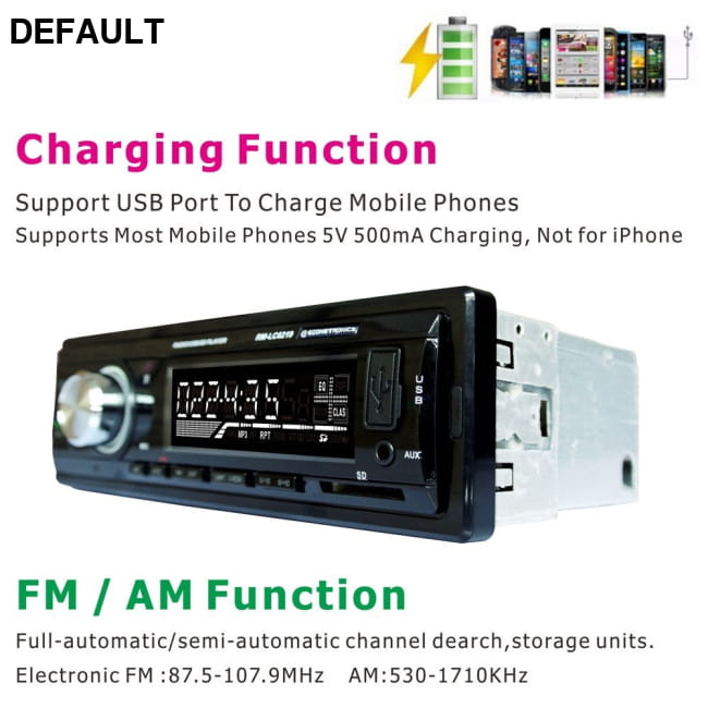 EZONETRONICS Car Bluetooth FM MP3 Stereo Radio Receiver Aux default Audio Motor Vehicle A/V Players & In-Dash Systems