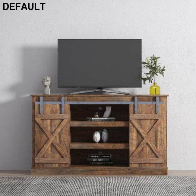 Farmhouse Sliding Barn Door TV Stand for up to 65 Inch as picture / US Home Stands Entertainment Centers &
