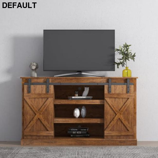 Farmhouse Sliding Barn Door TV Stand for up to 65 Inch as picture / US Home Stands Entertainment Centers &