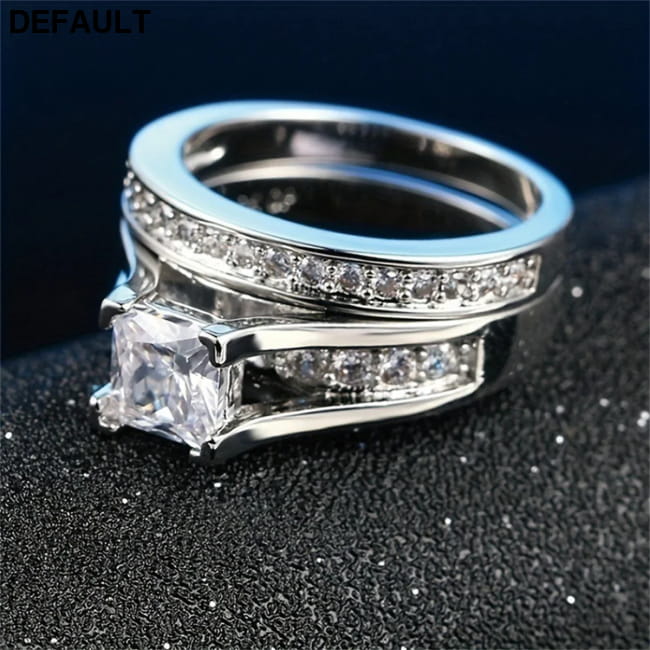 Fashion Couple Rings Romantic Women Heart Rhinestones CZ Wedding Best Selling Products