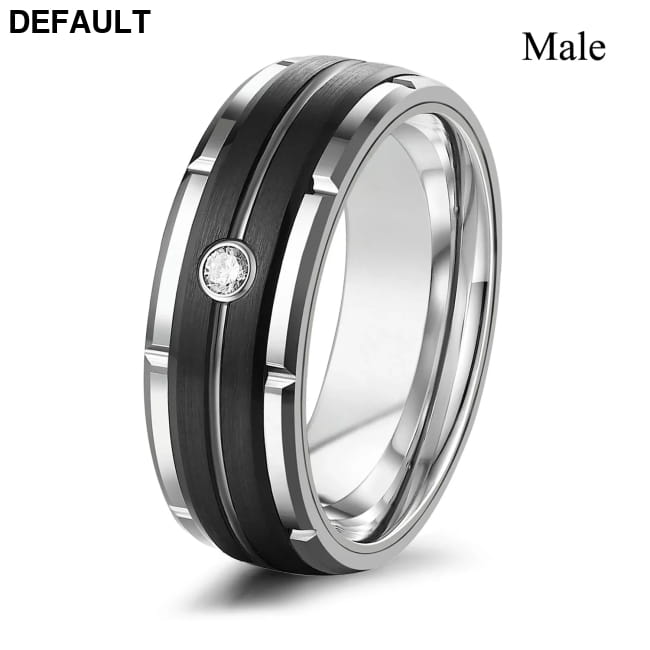 Fashion Couple Rings Women’s White Rhinestones Zircon Ring Men / 7 Wedding