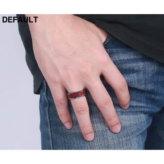 Fashion Jewelry Brown Red Stainless Steel Couple Ring Sterling Silver Rings