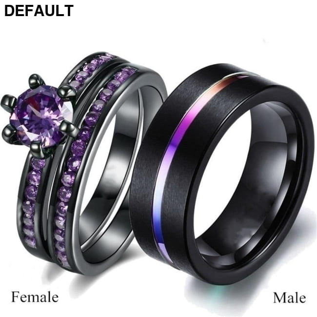 Fashion Jewelry Luxury Dark Purple Zirconia Stainless Steel Wedding Rings Best Selling Products